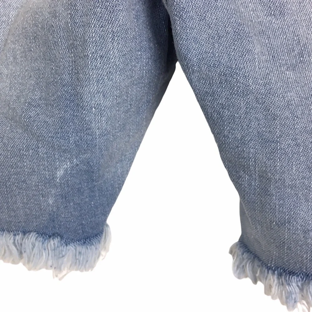 GAP 5” Relaxed Short Jean Shorts Frayed Raw Hem Light Wash Stretch Denim Size 25